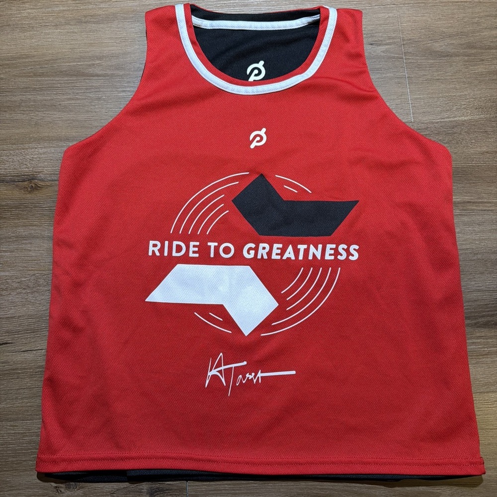 Peloton Alex Toussaint Ride to Greatness Reversible Jersey Shirt SMALL Black Red